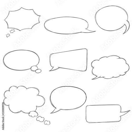 Speech bubbles icons set. Various shape