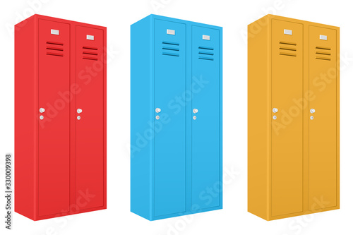 Colored section of lockers