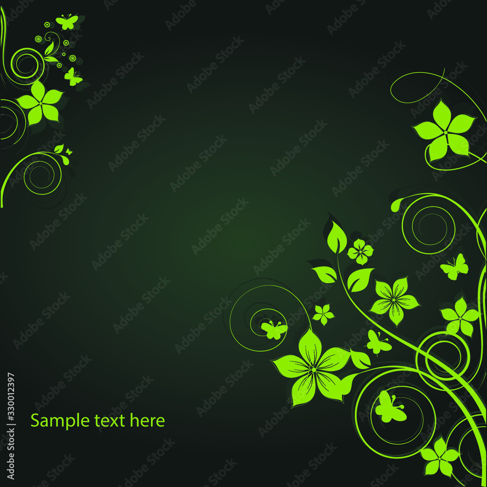 abstract floral background with flowers and butterflies abstract floral background with flowers and butterflies