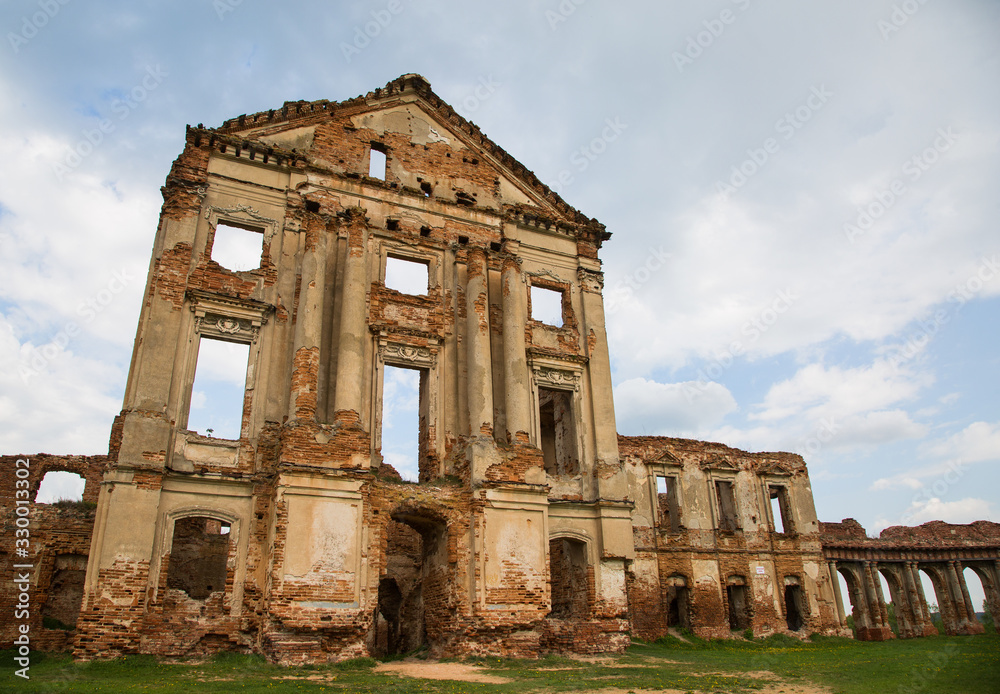 Ruins of the Ruzhansky Castle in Belarus in May