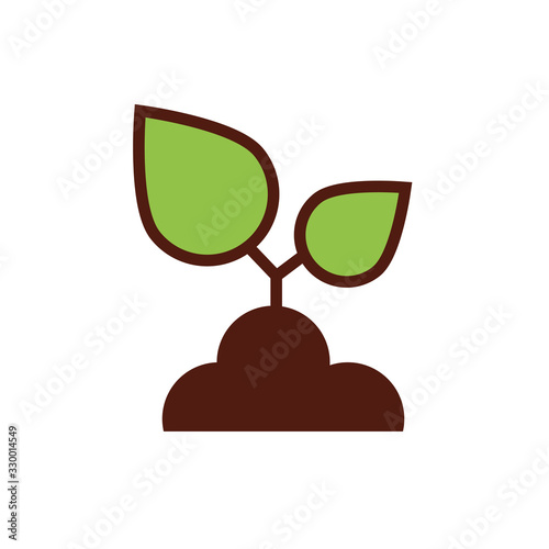 house plant cultivating flat style