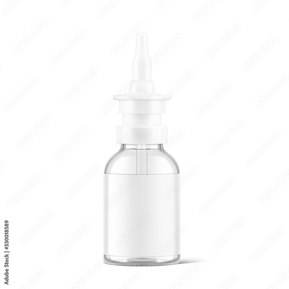 Bottles for nasal drops. Vector illustration isolated on white background. Ready for your design. EPS10. 