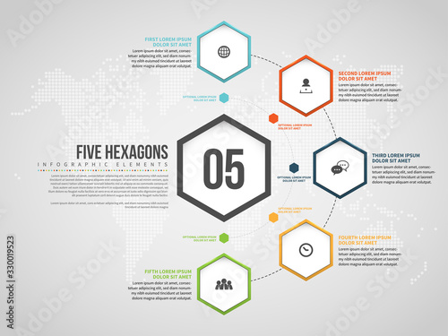 Five Hexagons Infographic