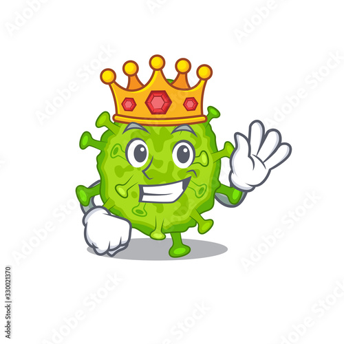 The Royal King of virus corona cell cartoon character design with crown © kongvector