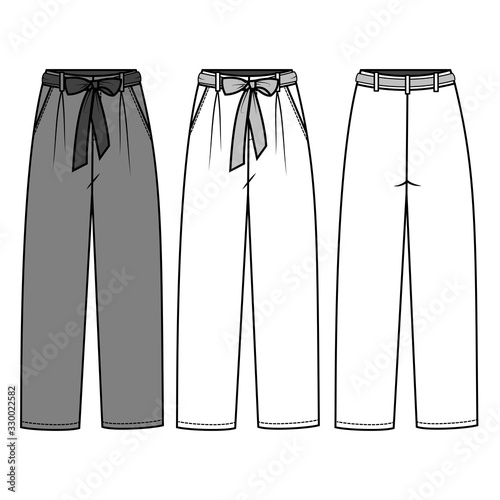 Pants for Ladies fashion Flat Templates