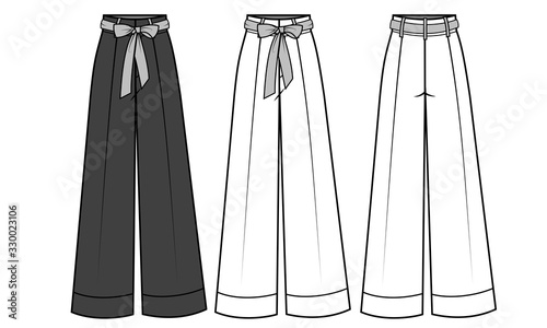 Pants for Ladies fashion Flat Templates