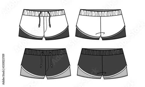 SHORT PANTS FLAT SKETCH TEMPLATE