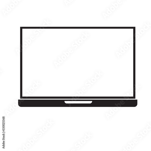 Laptop computer screen icon isolated on white background