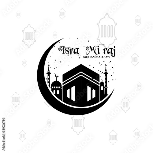 Isra mi'raj design vector with mosque