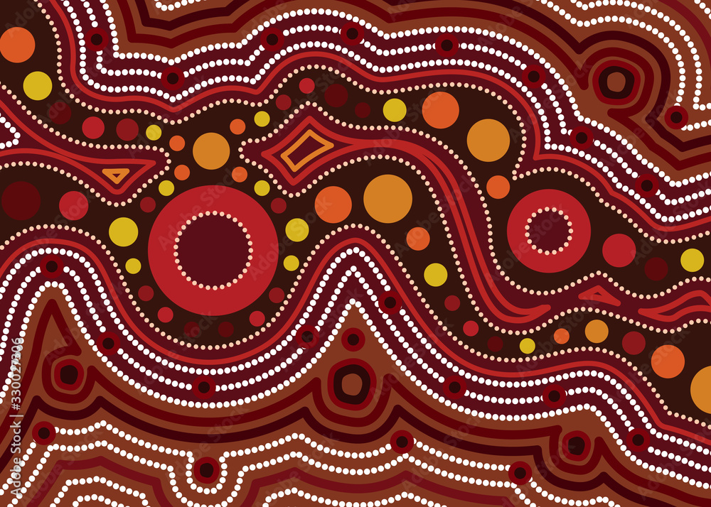 Aboriginal dot art vector background