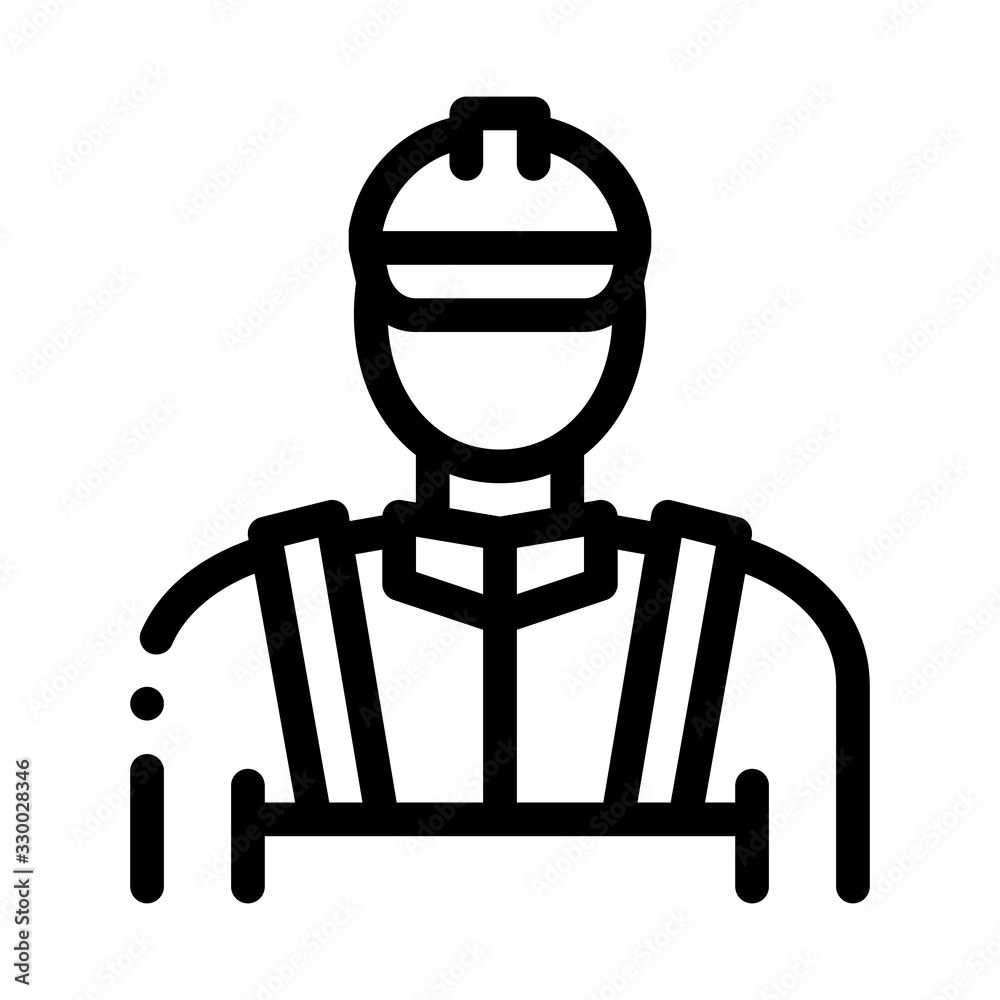 Mason Worker Icon Vector. Outline Mason Worker Sign. Isolated Contour Symbol Illustration Mason Worker Icon Vector. Outline Mason Worker Sign. Isolated Contour Symbol Illustration