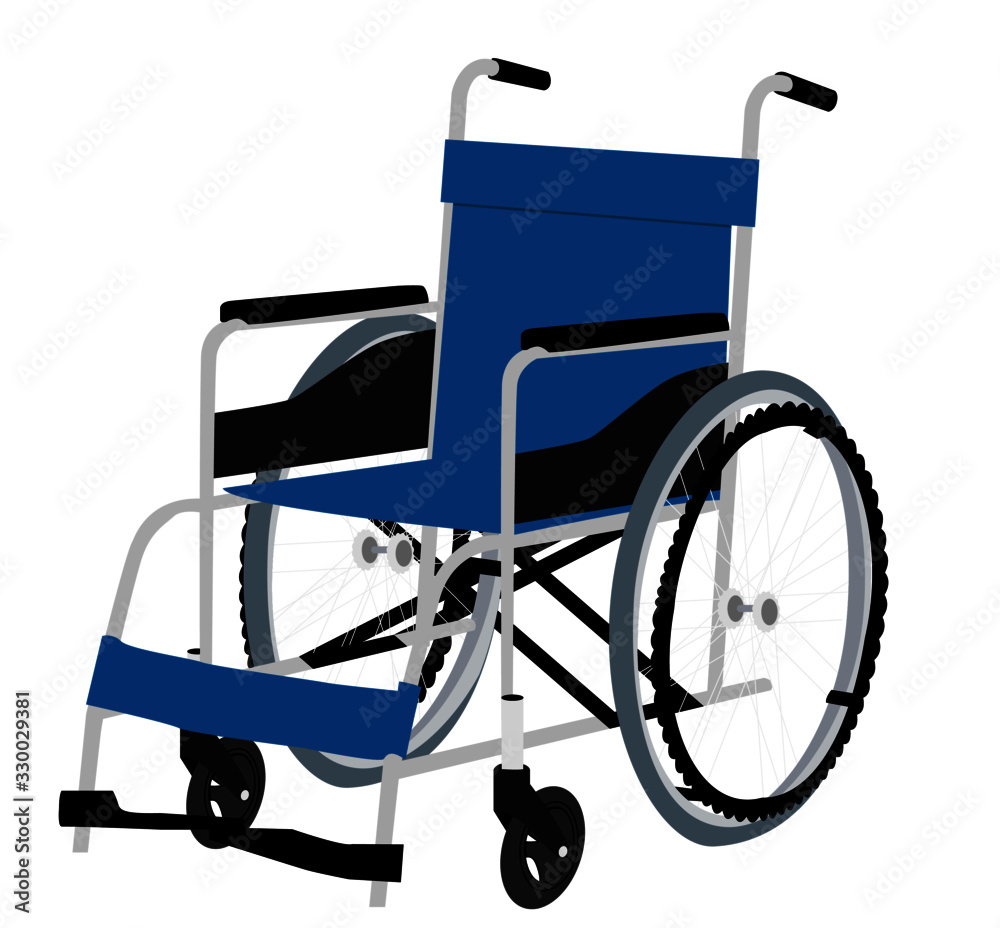 Blue realistic wheelchair Blue realistic wheelchair