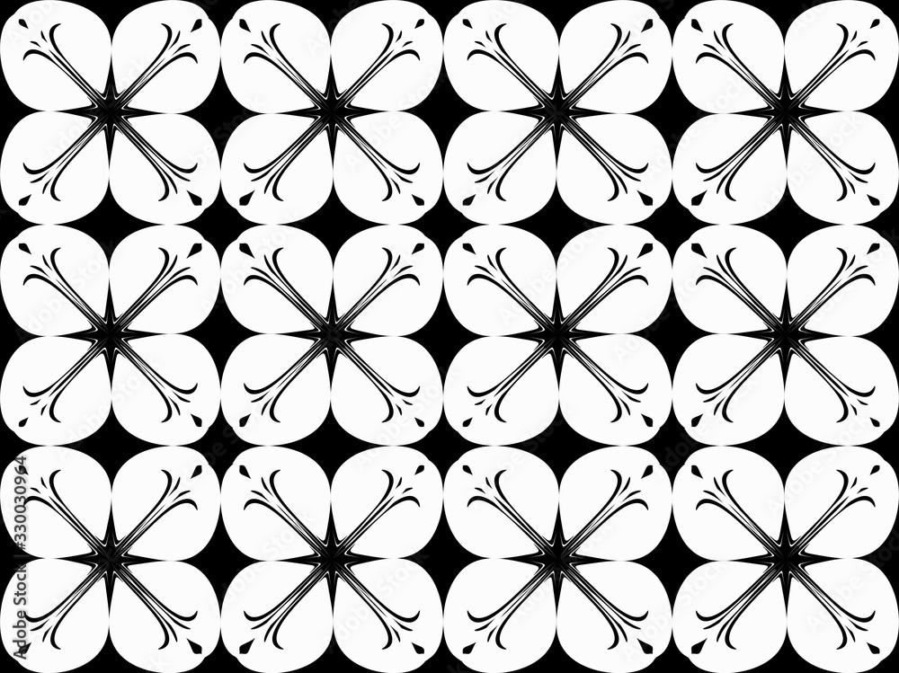 Seamless pattern design with floral background elements, brown, black, gray, white ornaments Seamless pattern design with floral background elements, brown, black, gray, white ornaments