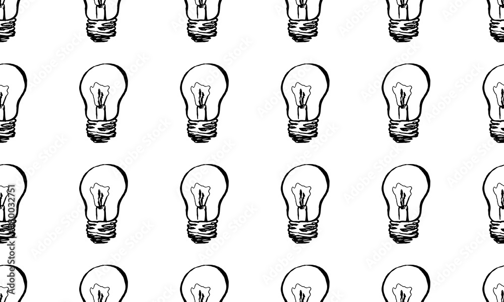 sketched lamp icons set, lamp pencil line vector