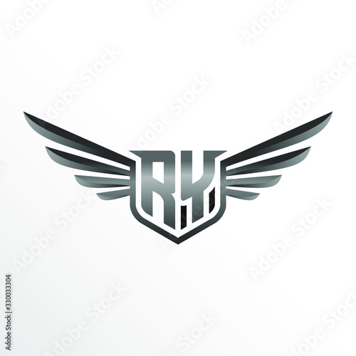Initial Letter RY with Wings