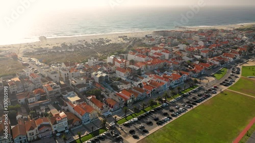 Aerial view of Gafanha da Encarnação beach, Portugal. photo