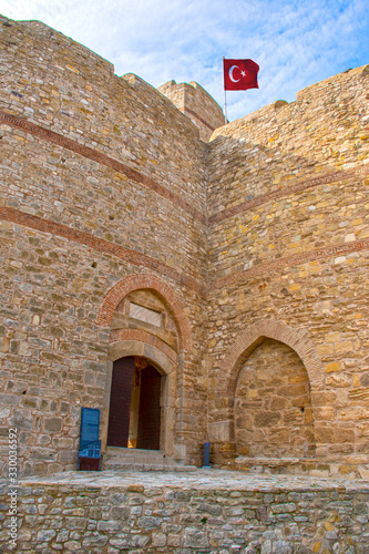Kilitbahir Castle is a castle across the city, west of Canakkale. Big tower outside the castle