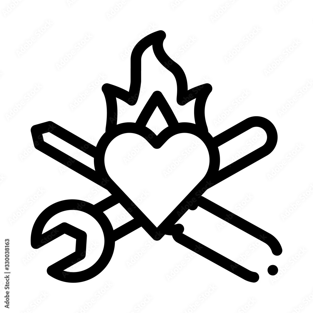 Instrument Heart Icon Vector. Outline Instrument Heart Sign. Isolated Contour Symbol Illustration Instrument Heart Icon Vector. Outline Instrument Heart Sign. Isolated Contour Symbol Illustration