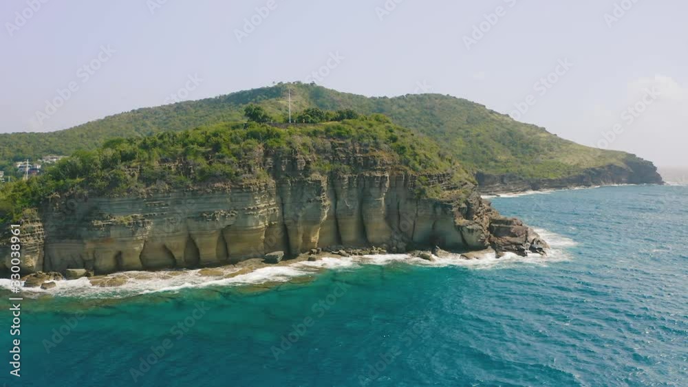 Spectacular ocean view off the Pillars of Hercules of the coast of the tropical island of Antigua Spectacular ocean view off the Pillars of Hercules of the coast of the tropical island of Antigua