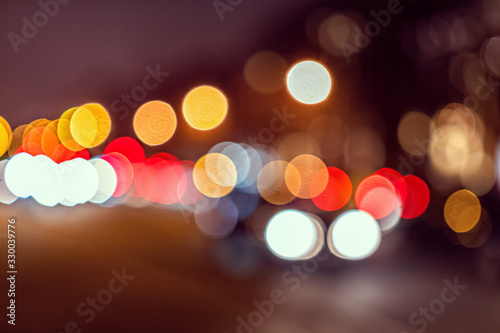Blurred defocused colorful lights of traffic in the city © ako-photography