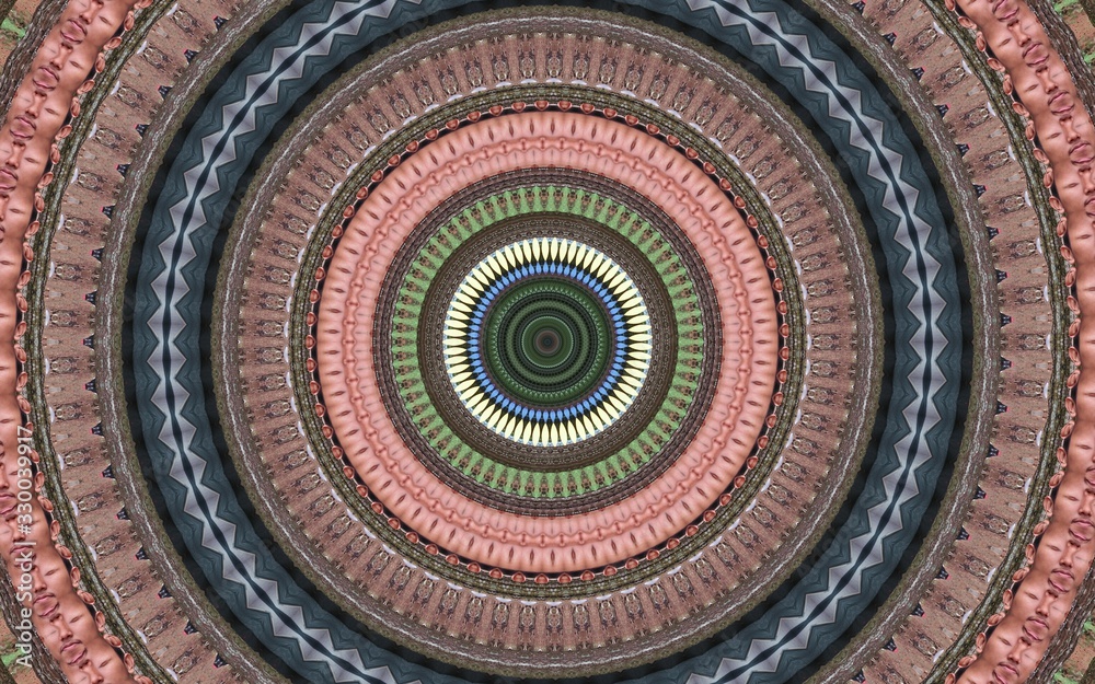 Seamless kaleidoscope pattern with a Mandala