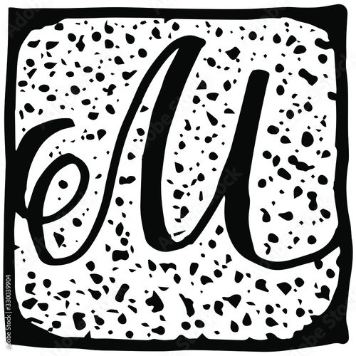 Squares with different patterns inside. Tiles with illustrations.