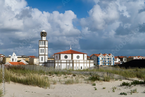 View of the modern Church building among the Sands on a clear Sunny day