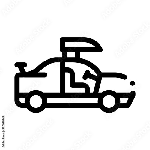Car Door Tuning Icon Vector. Outline Car Door Tuning Sign. Isolated Contour Symbol Illustration © PikePicture
