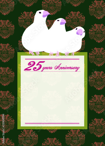 25 years anniversary with three birds photo