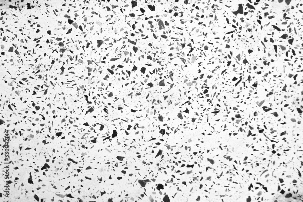 Terrazzo black and white texture or polished stone old floor seamless patterns background