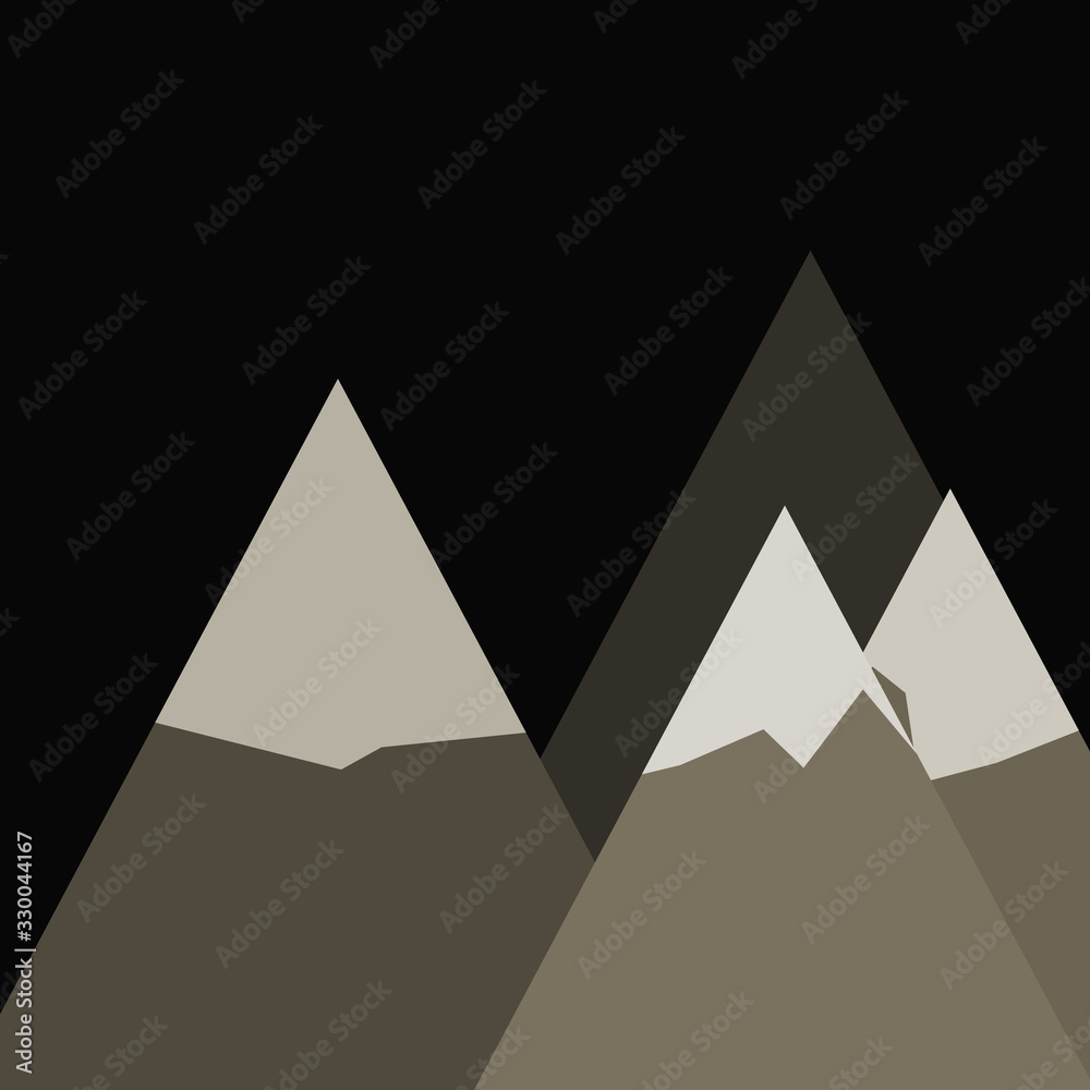 Fototapeta premium Abstract Random Placed Mountains Panorame Generative Art background illustration
