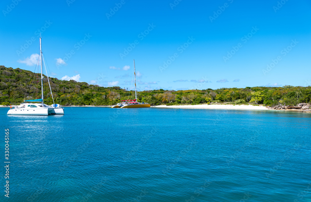 Caribbean islands, architectures on the colorful seascapes