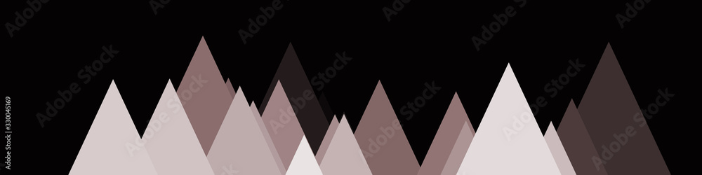 Abstract Random Placed Mountains Panorame Generative Art background illustration