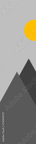 Abstract Random Placed Mountains Panorame Generative Art background illustration