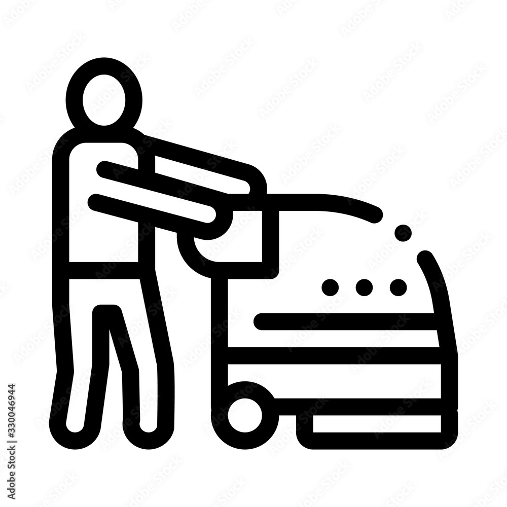 Wash Machine Icon Vector. Outline Wash Machine Sign. Isolated Contour Symbol Illustration Wash Machine Icon Vector. Outline Wash Machine Sign. Isolated Contour Symbol Illustration