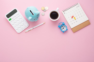 Saving money concept on pink background