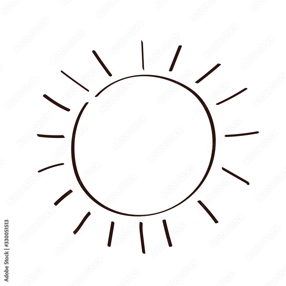 summer sun line style icon