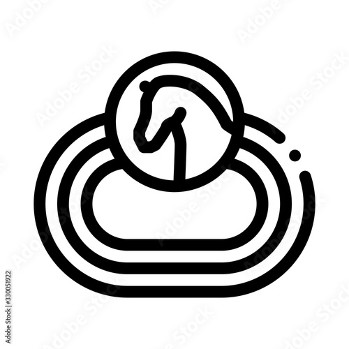 Hippodrome Track Icon Vector. Outline Hippodrome Track Sign. Isolated Contour Symbol Illustration
