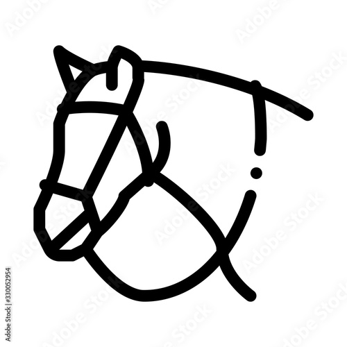 Horse Head Icon Vector. Outline Horse Head Sign. Isolated Contour Symbol Illustration