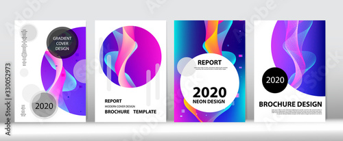 Computing Gradient Overlay. Minimal Covers Set. Colorful Futuristic Music Wallpaper 3D 