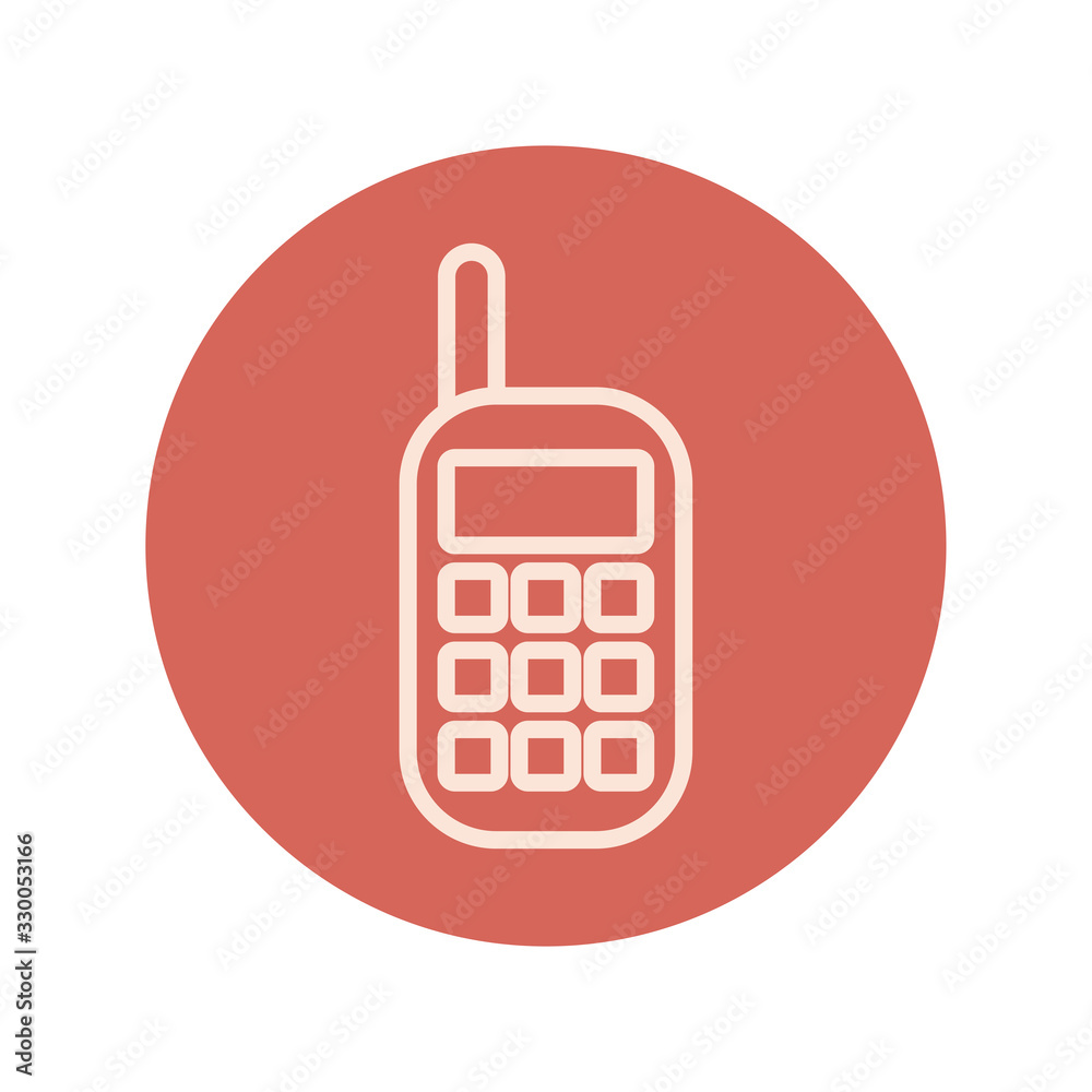 cellphone device block and line icon cellphone device block and line icon