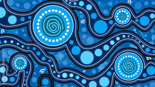 Aboriginal dot art vector background