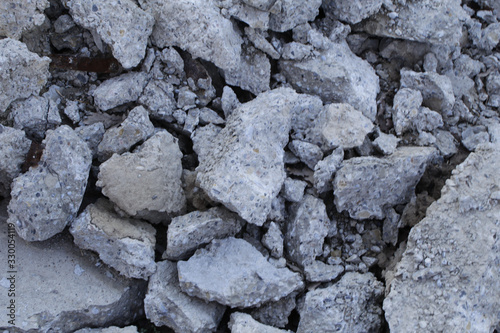 Pile of pieces of old cement