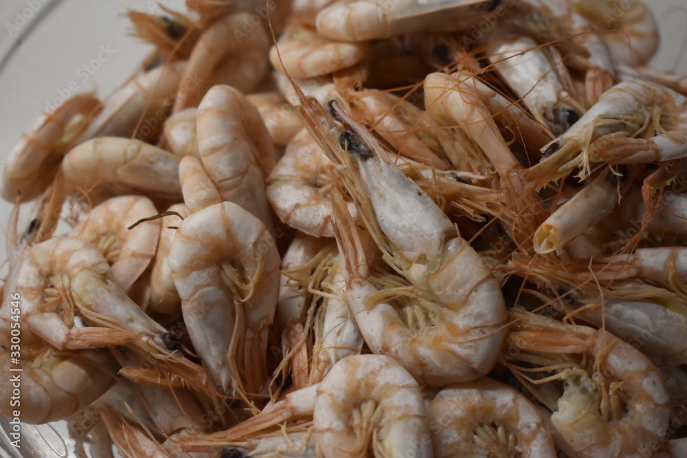 Cooked shrimp closeup Cooked shrimp closeup