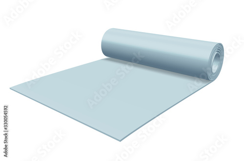 Blue yoga mat. Fitness equipment