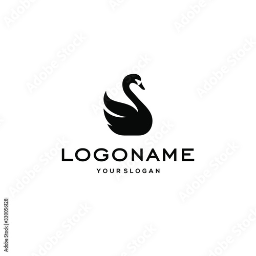Fototapeta Naklejka Na Ścianę i Meble -  swan logo,goose or duck icon design vector in trendy and abstract luxury line outline style 