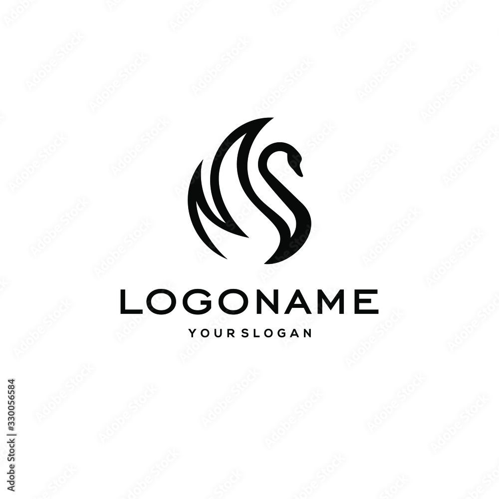 swan logo,goose or duck icon design vector in trendy and abstract luxury line outline style swan logo,goose or duck icon design vector in trendy and abstract luxury line outline style