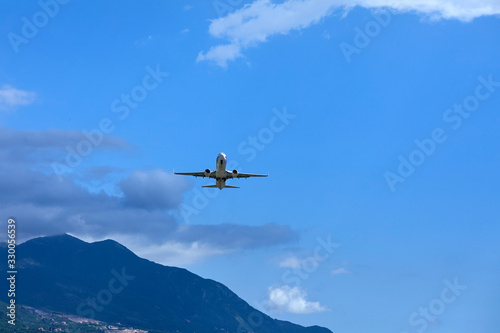 airplane in the blue sky