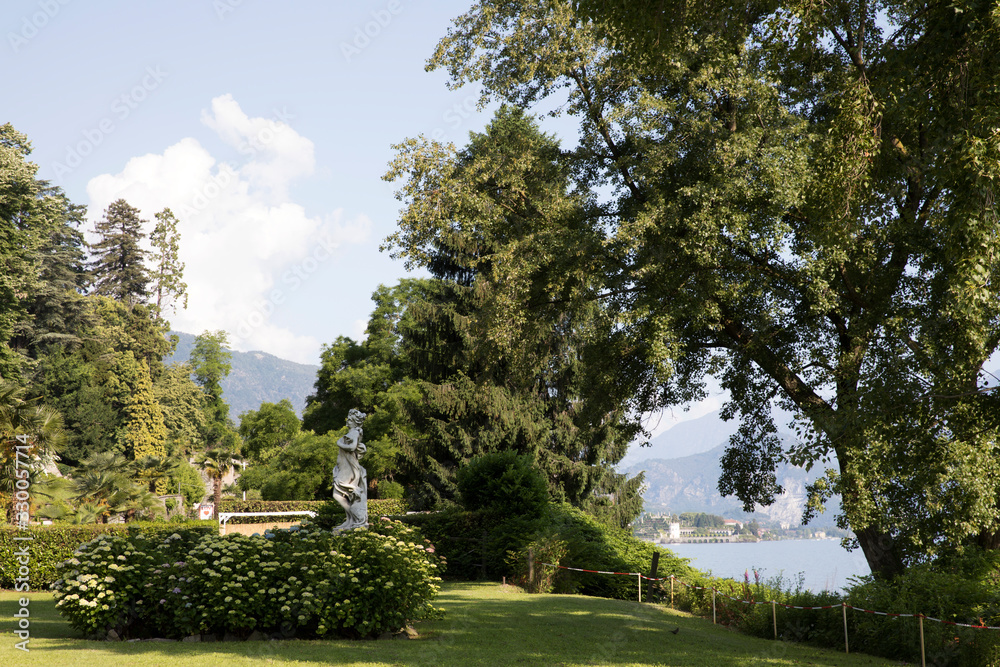Stresa (VCO), Italy - June 02, 2018: Villa Pallavicino park, Stresa, Verbano-Cusio-Ossola, Piedmont, Italy.