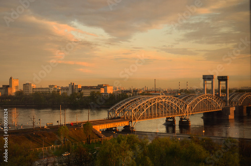 Railway bridge over the Neva river